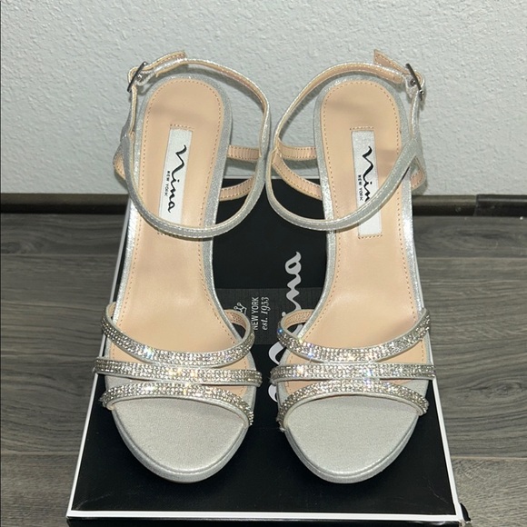 Nina Women's Saralyn Platform Block Heel Evening Sandals (WIDE) - Picture 2 of 7